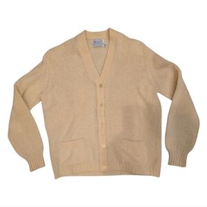 J&D McGeorge for Harrods Scottish Wool Cardigan Sweater Cream size "42" W M/L